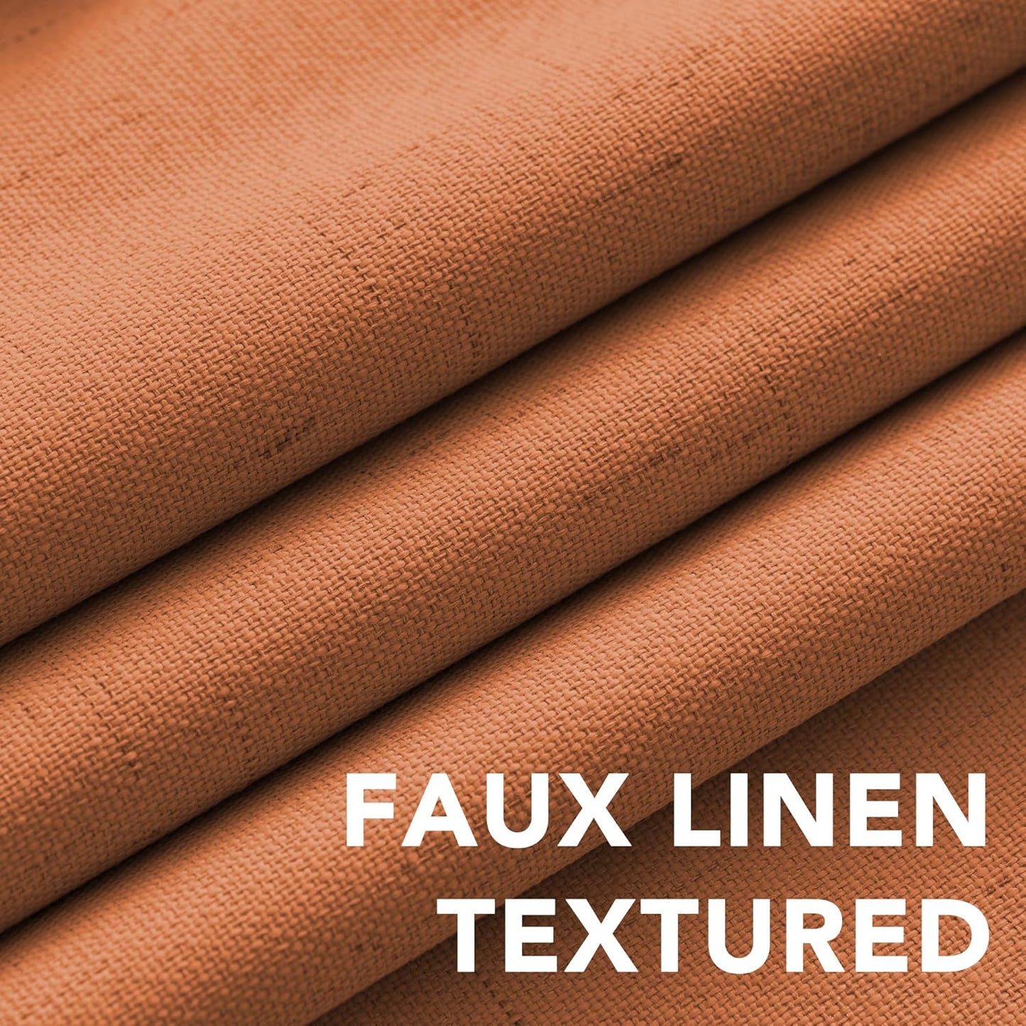 H.VERSAILTEX 100% Blackout Curtains for Bedroom Thermal Insulated Linen Textured Curtains Heat and Full Light Blocking Drapes Living Room Curtains 2 Panel Sets, 42x54 Inch, Orange
