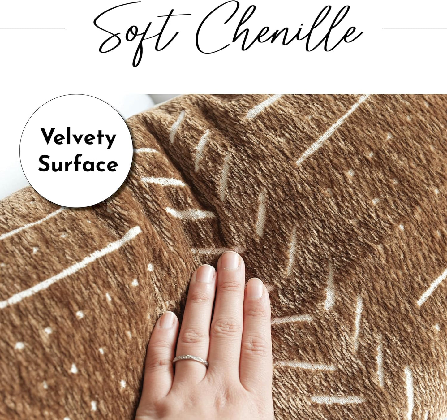 BlissBlush Fall Brown Decorative Throw Pillow Covers 20X20, Set of 2, Boho Farmhouse Cushion Cover, Cozy Soft Accent Pillowcase for Couch Sofa Bed Living Room Home Décor