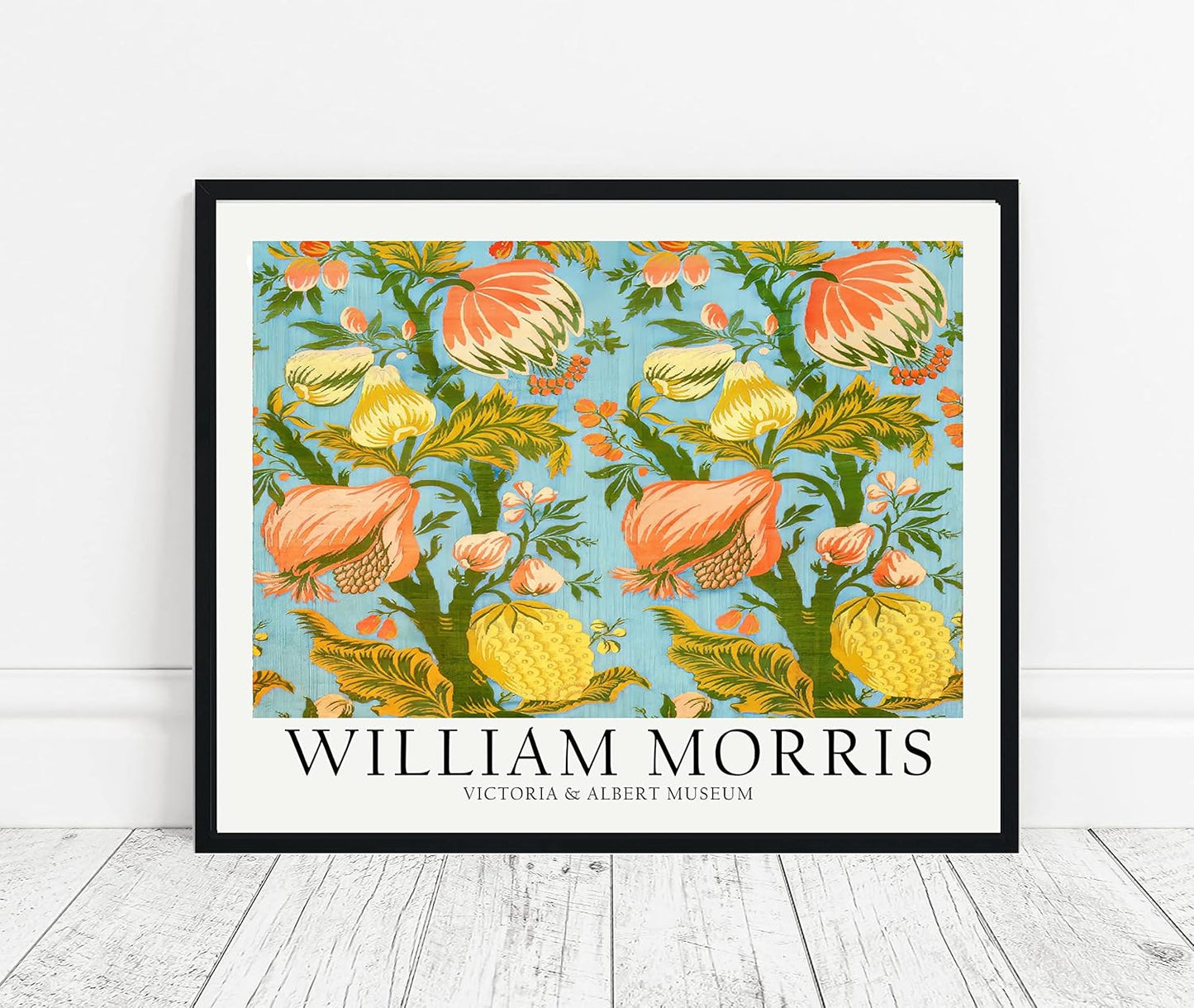 HomeArtPrint William Morris 26, 16x20 Inch Framed Art Print, Vintage Flowers Decor for Living Room, Bedroom, Office