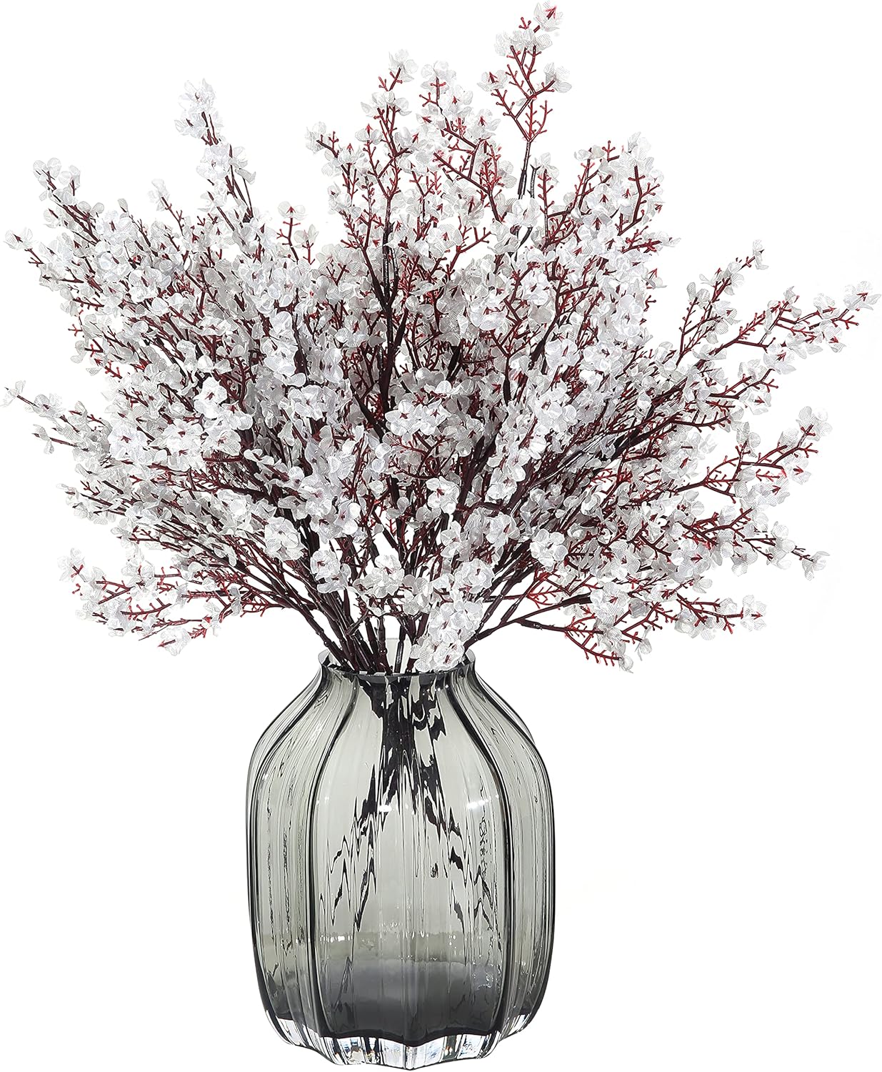 JAKY-Global Babys Breath Fabric Cloth Artificial Flowers 12 Bundle European Fake Silk Plants Decor Wedding Party Decoration Bouquets Real Touch DIY Home Garden (Silver 12pcs)