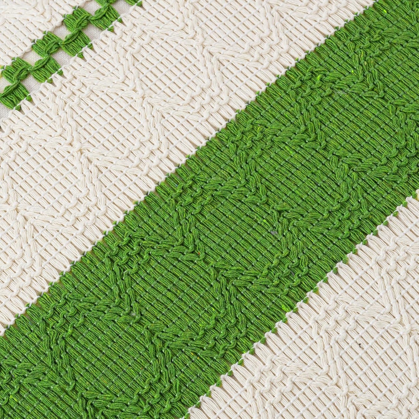 Fancy Homi Set of 1 Boho Lime Green Lumbar Decorative Throw Pillow Cover 12x20 Inch for Couch Bed Sofa Chair, Modern Organic Farmhouse Home Decor, Soft Cotton Cute Accent Rectangle Cushion Case