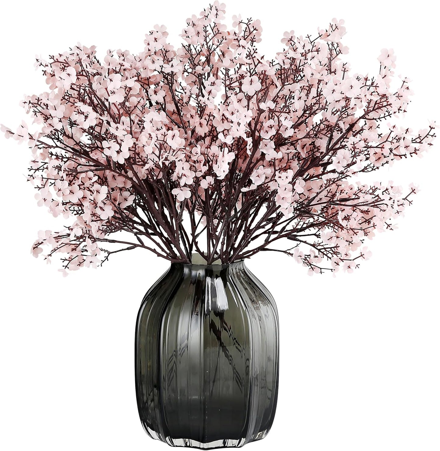 JAKY-Global Babys Breath Fabric Cloth Artificial Flowers 6 Bundle European Fake Silk Plants Decor Wedding Party Decoration Bouquets Real Touch DIY Home Garden (Autumn Pink-6pcs)