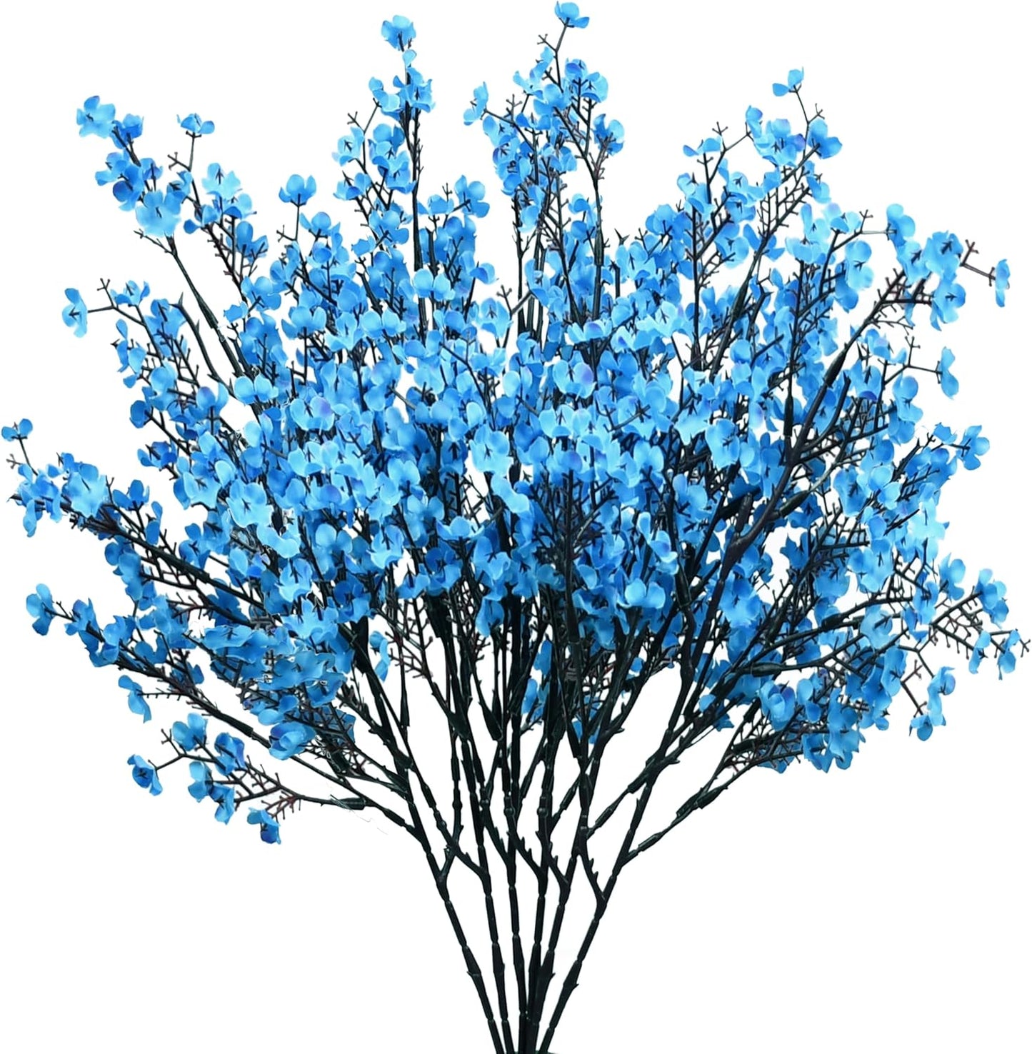 Mandy's Royal Blue Artificial Baby’s Breath Flowers 6 Bundles Silk Gypsophila with Bendable Stems for Fall Centerpiece Wedding Decor and Table Arrangements