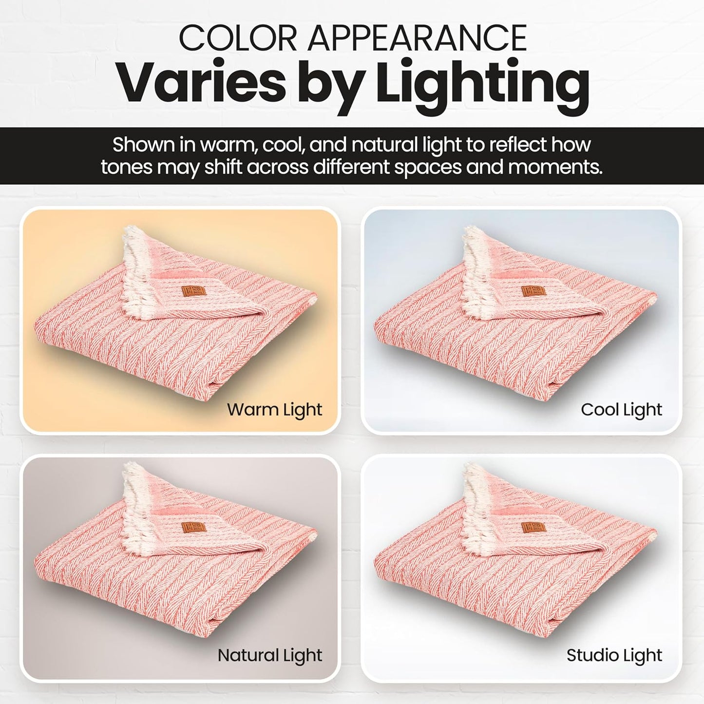 Gold Case Throw Blanket for Couch - 100% Recycled Turkish Cotton Blankets & Throws - Vintage Soft Throw Blankets for Living Room - Boho Decorative Woven Couch Blanket - 50x60 - Orange