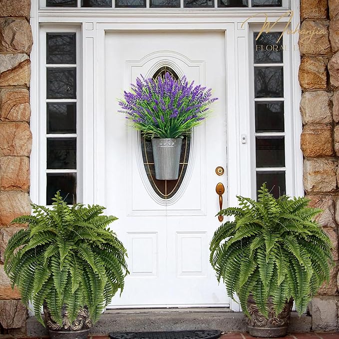 Silky Artificial Boston Fern Bush,48IN Fake Fern Large Hanging Plant That Look Real for Outdoors Home Decor,80Branches (Pack of 1)