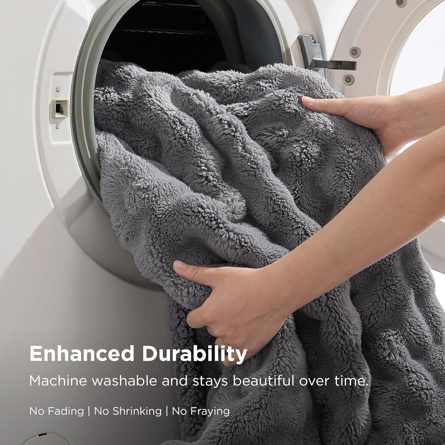 Bedsure Bubble Sherpa Blanket Twin Size for Bed - Fuzzy Fleece Thick Warm Blanket for Winter, GentleSoft Cozy Plush Throw Gift for Women, Room Decor, Grey, 60x80 Inches