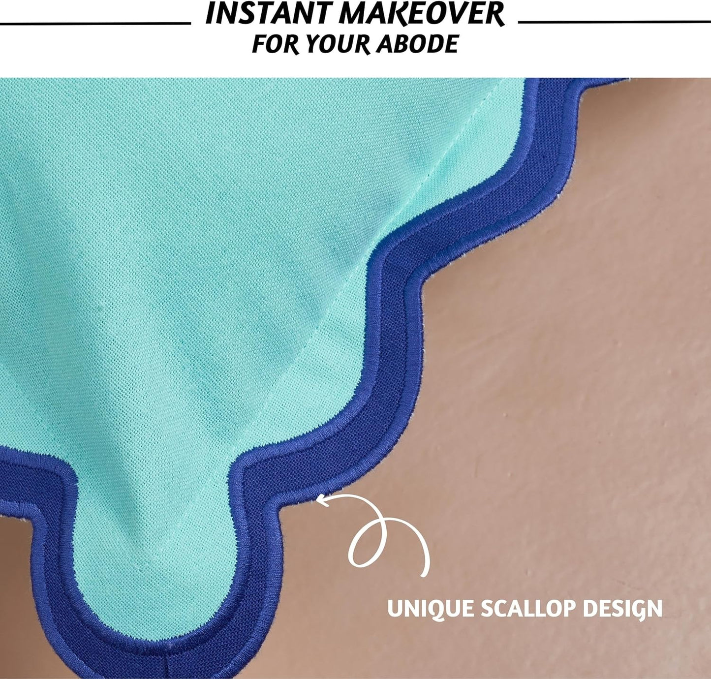 Folkulture Throw Pillow Covers 20x20, Set of 2 Cotton Scalloped Decorative Boho Couch Pillows, Gray