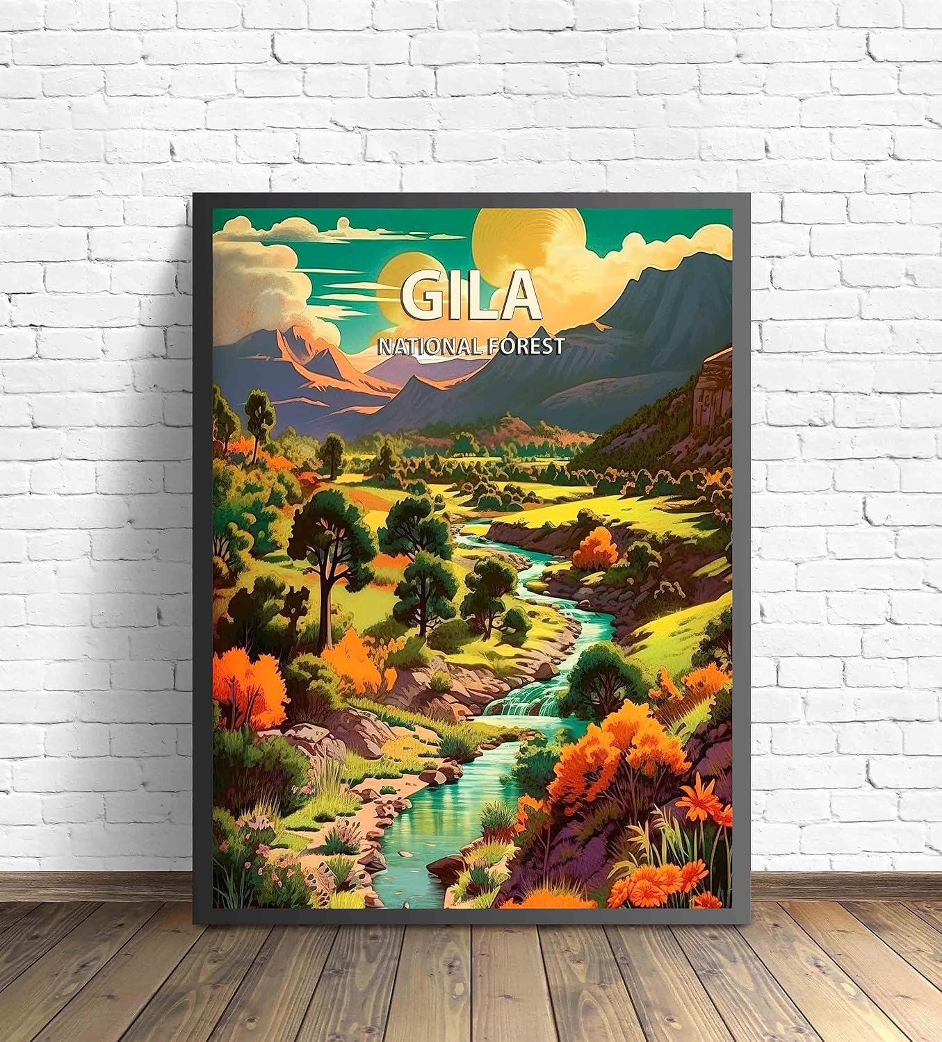 Gila National Forest Poster Art Print Retro Mountain Wall Art Poster Vintage Decor Nature Recreation Wilderness Wildlife Decoration, Outdoor Adventure Scenic Beauty Artwork. (Gila National Forest,