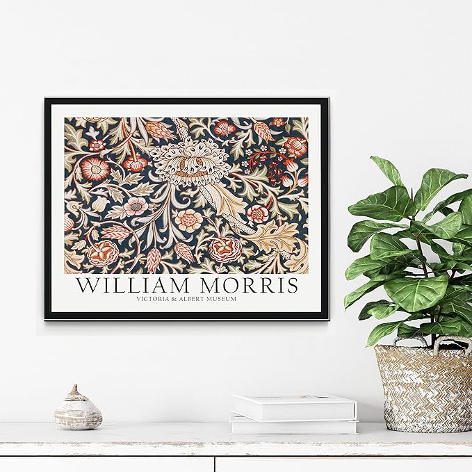 William Morris Colorful Flowers Wall Art Poster Prints, Famous Artist Patterns, Vintage Flowers Decor Artwork, Tapestry Historic Cultural Illustrations Fine Art, Colorful for Living Room, Bedroom,