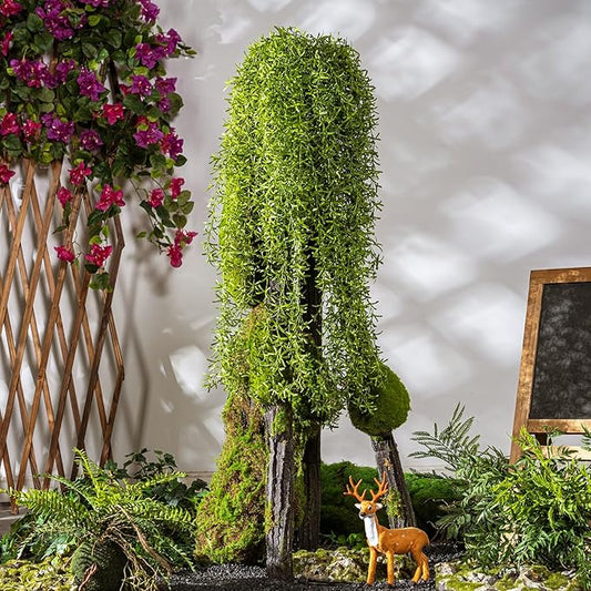 4PCS Fake Hanging Plants Set - Ultra Realistic Artificial Vine with Lifelike Leaves, Zero Maintenance Home & Office Decor for Wall, Shelf, Wedding Arch