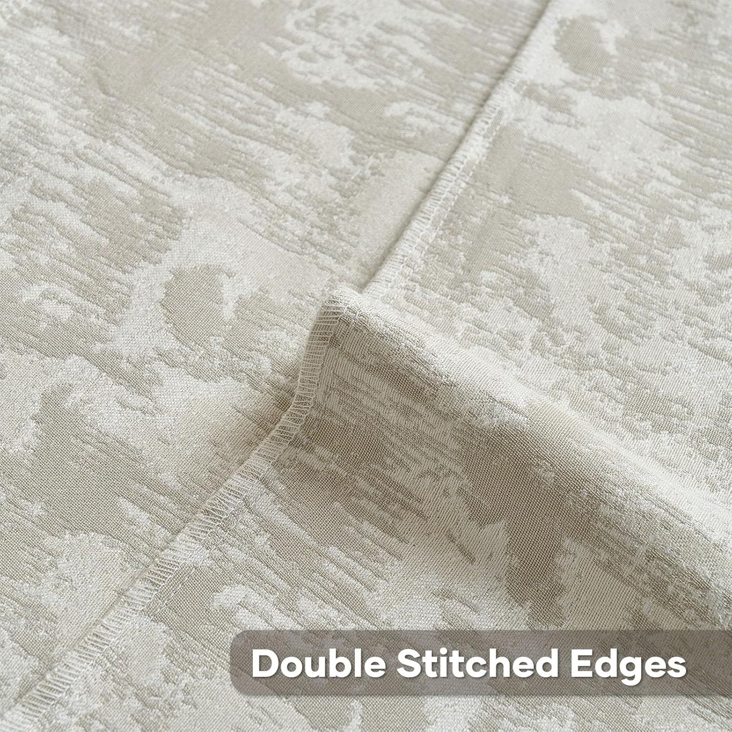 FUTEI Beige White Decorative Throw Pillow Covers 26x26 Inch Set of 2,Soft Faux Cashmere Jacquard - Textured & Cozy Euro Pillow Shams,Modern Home Decor for Couch Bed Living Room