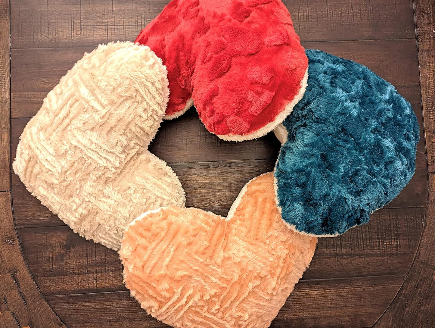 DaDa Bedding Heart Shaped Pillow Coral Peach Pink Faux Fur & Sherpa Soft Decorative Throw Pillow - 14x16 inches Coral Peach for Valentine's Day or Any Special Occasion