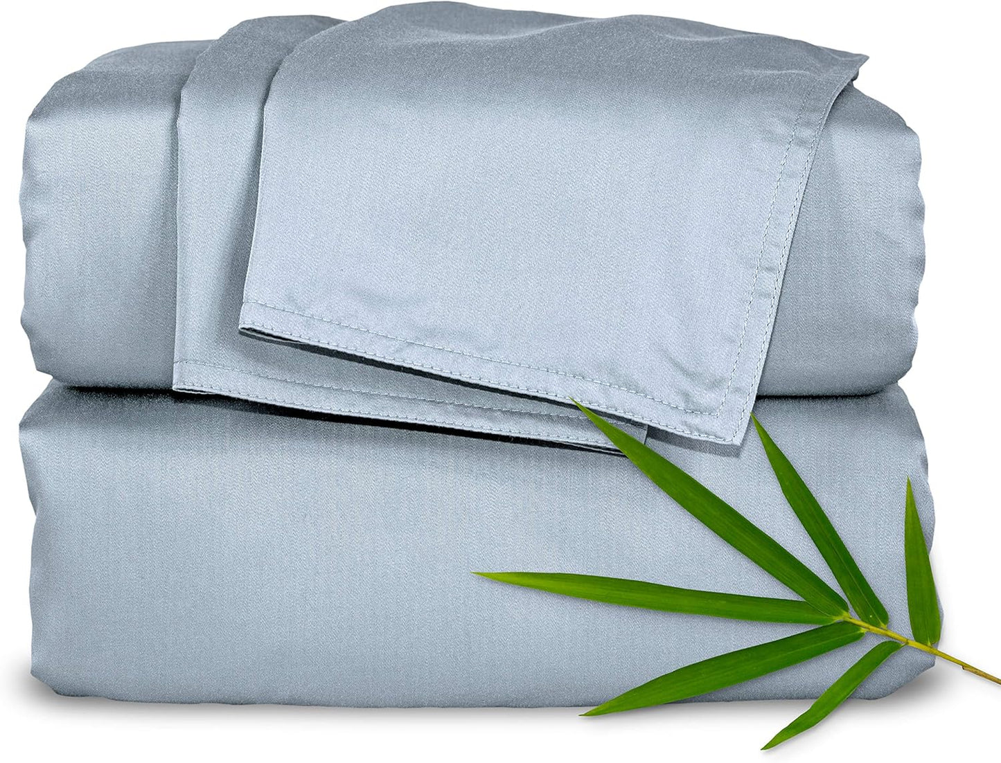 King Sheets by Pure Bamboo, Genuine 100% Organic Viscose Derived from Bamboo Bed Sheet Set, Luxuriously Soft & Cooling, Double Stitching, Lifetime Quality Promise (King, Sterling Blue)