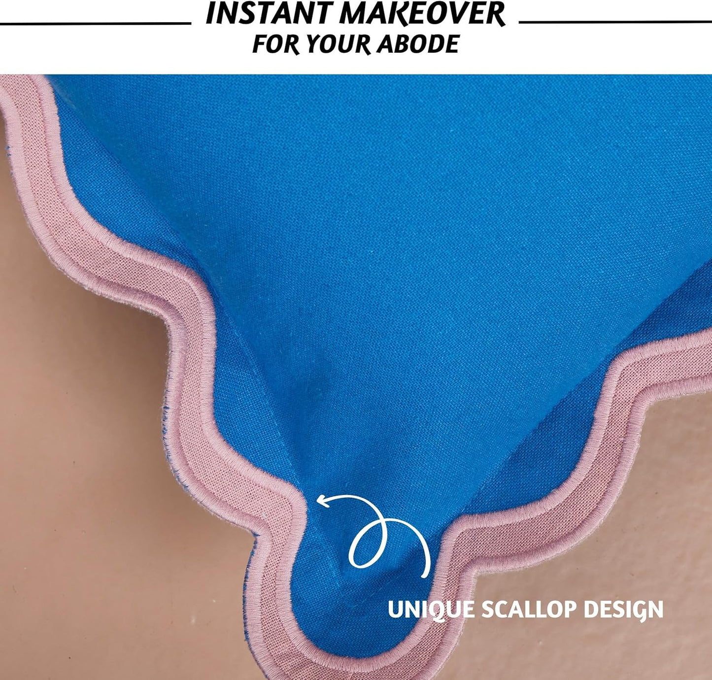 Folkulture Throw Pillow Covers | (20 x 20) Set of 2 Decorative Pillow Covers | Cotton, Blue Throw Pillows for Couch or Cute Outdoor Pillow | Farmhouse Couch Pillows for Living Room