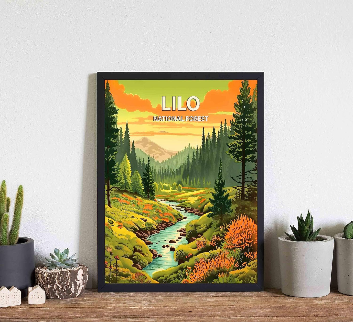 Lolo National Forest Poster Art Print Retro Mountain Wall Art Poster Vintage Decor Nature Recreation Wilderness Wildlife Decoration, Outdoor Adventure Scenic Beauty Artwork. (Lolo National Forest,