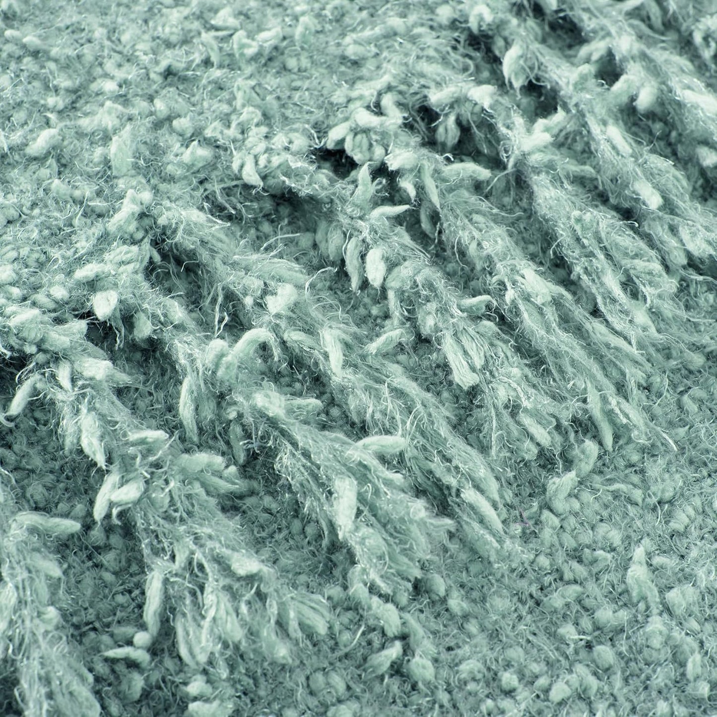 Knit Throw Blanket Fluffy Fuzzy Soft Lightweight Cozy Farmhouse Tassels Chunky Knitted Throws for Couch Sofa Bed (Sage Green, 50"x60")