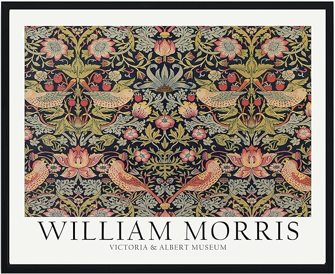 William Morris Birds and Flowers Wall Art Poster Prints, Famous Artist Patterns, Vintage Flowers Decor Artwork, Tapestry Historic Cultural Illustrations Fine Art, Colorful for Living Room, Bedroom,