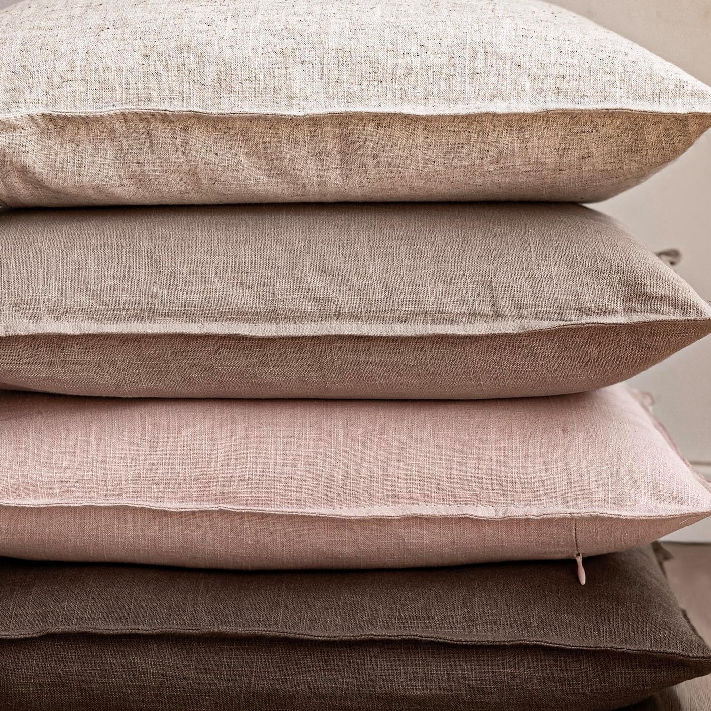 Foindtower Pack of 2, Decorative Linen Solid Throw Pillow Covers Soft Accent Lumbar Cushion Case Boho Farmhouse Pillowcase for Chair Couch Sofa Bedroom Living Room Home Decor 12 x 20 Inch Light Pink