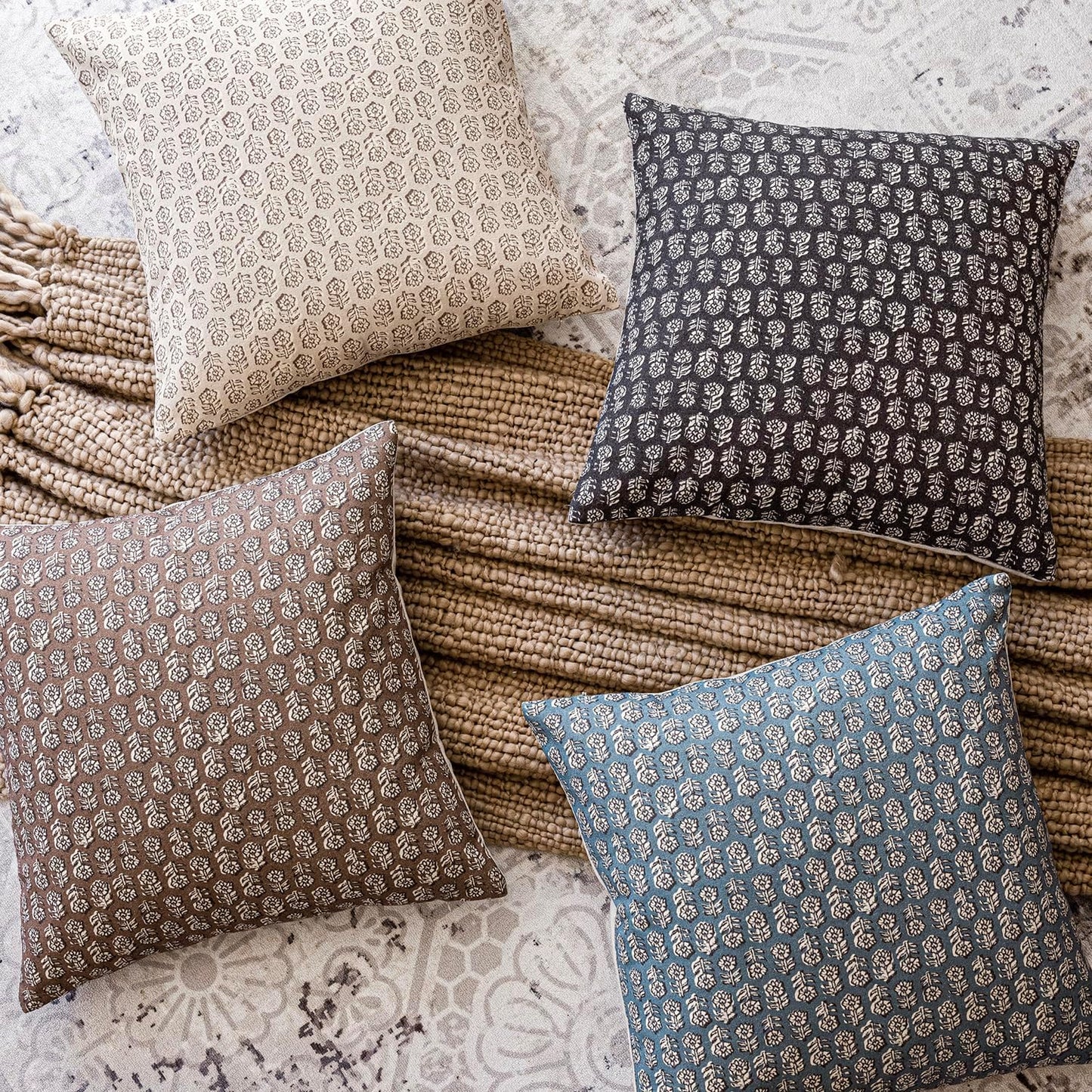 Foindtower Set of 2 Decorative Floral Long Body Lumbar Throw Pillow Covers Vintage Accent Farmhouse Cushion Covers Neutral Home Decor for Sofa Couch Chair Bedroom Living Room,14×36 Inch,Brown