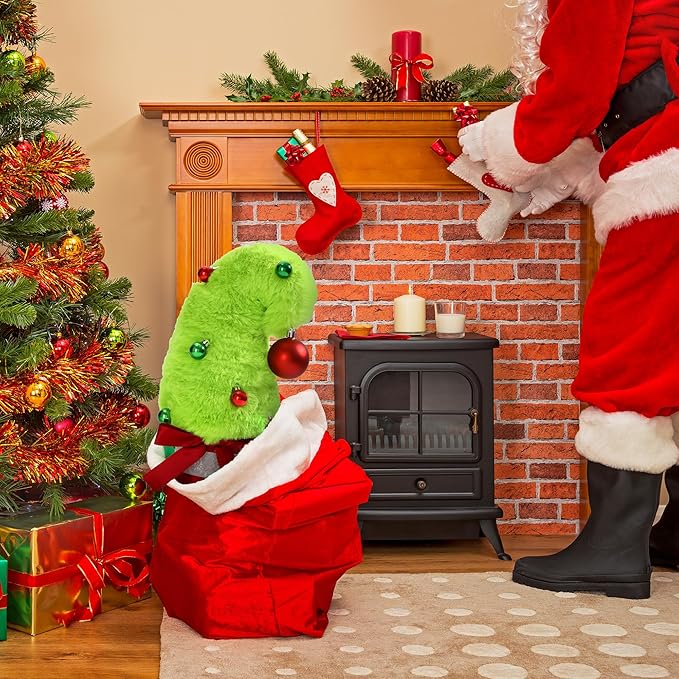 1FT Mini Tabletop Christmas Tree, Small Whimsical Lime Green Christmas Tree with Red Ball Top & 11Pcs Small Red Green Balls, Plush Fur Surface Xmas Decor for Table Home Office Holiday Party