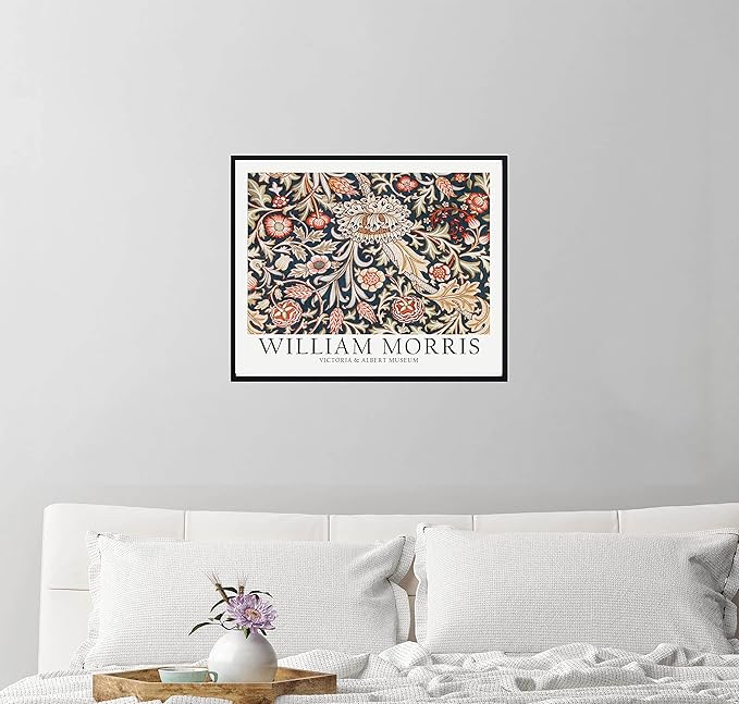 William Morris Colorful Flowers Wall Art Poster Prints, Famous Artist Patterns, Vintage Flowers Decor Artwork, Tapestry Historic Cultural Illustrations Fine Art, Colorful for Living Room, Bedroom,