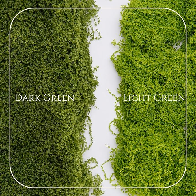 3.5OZ Fake Moss for Plants Indoor - Artificial Moss for Table Centerpieces, Fairy Gardens, Terrariums - Realistic Faux Grass for Wedding Christmas Party Decor (Light Green)