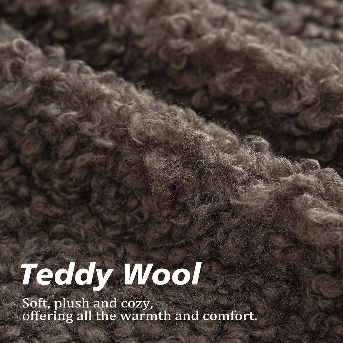 Foindtower 2 Pieces 22x22 Inch Chocolate, Faux Fur Throw Pillow Cover Accent Sherpa Pillow Fuzzy Soft Pillowcases Sheepskin Decorative Fleece Cushion Case for Bed Couch Living Room