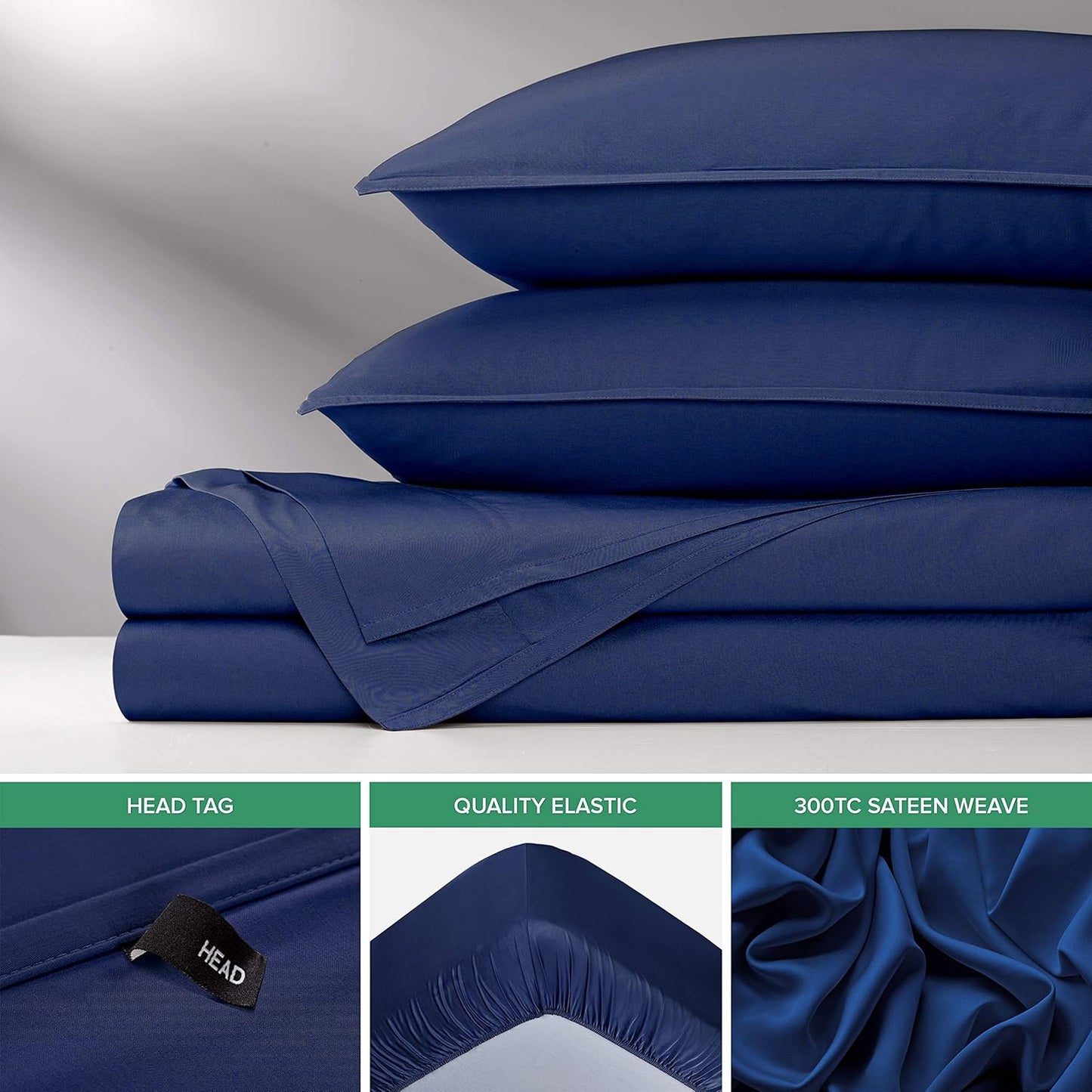 King Sheets by Pure Bamboo, Genuine 100% Organic Viscose Derived from Bamboo Bed Sheet Set, Luxuriously Soft & Cooling, Double Stitching, Lifetime Quality Promise (King, Cobalt Blue)