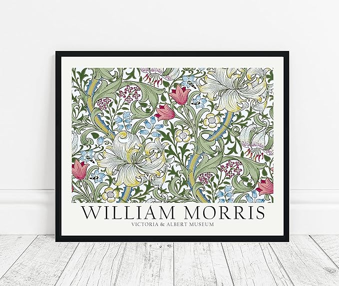 William Morris Wall Art Poster Prints, Famous Artist Patterns, Vintage Flowers Decor Artwork, Tapestry Historic Cultural Illustrations Fine Art, Colorful for Living Room, Bedroom, Office, Bathroom Decoration (William Morris 13, 24x36 inches (Unframed))