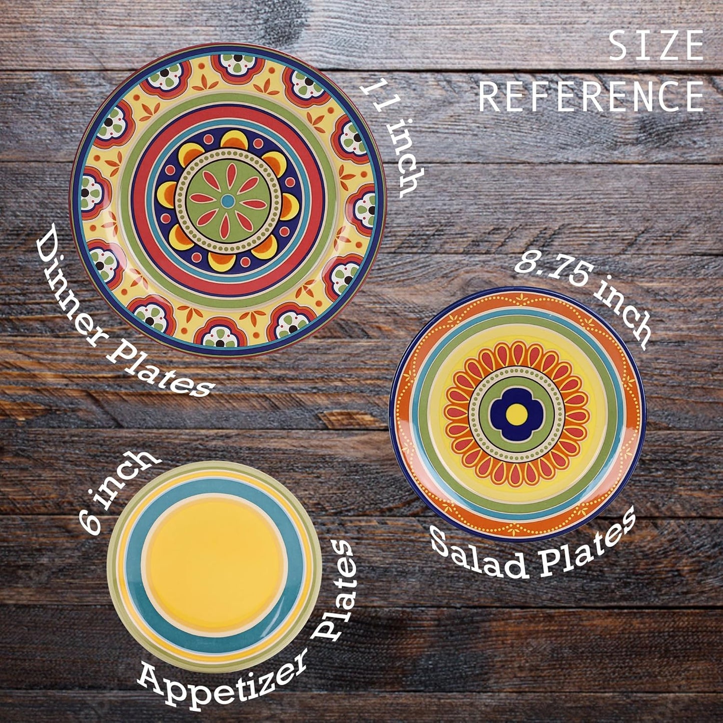 Bico Tunisian Plain Appetizer Plates Set of 6, 6 Inch Small Ceramic Dessert Plates for Snacks, Salad, Tablescape, Microwave and Dishwasher Safe, Gift for Housewarming and Thanksgiving