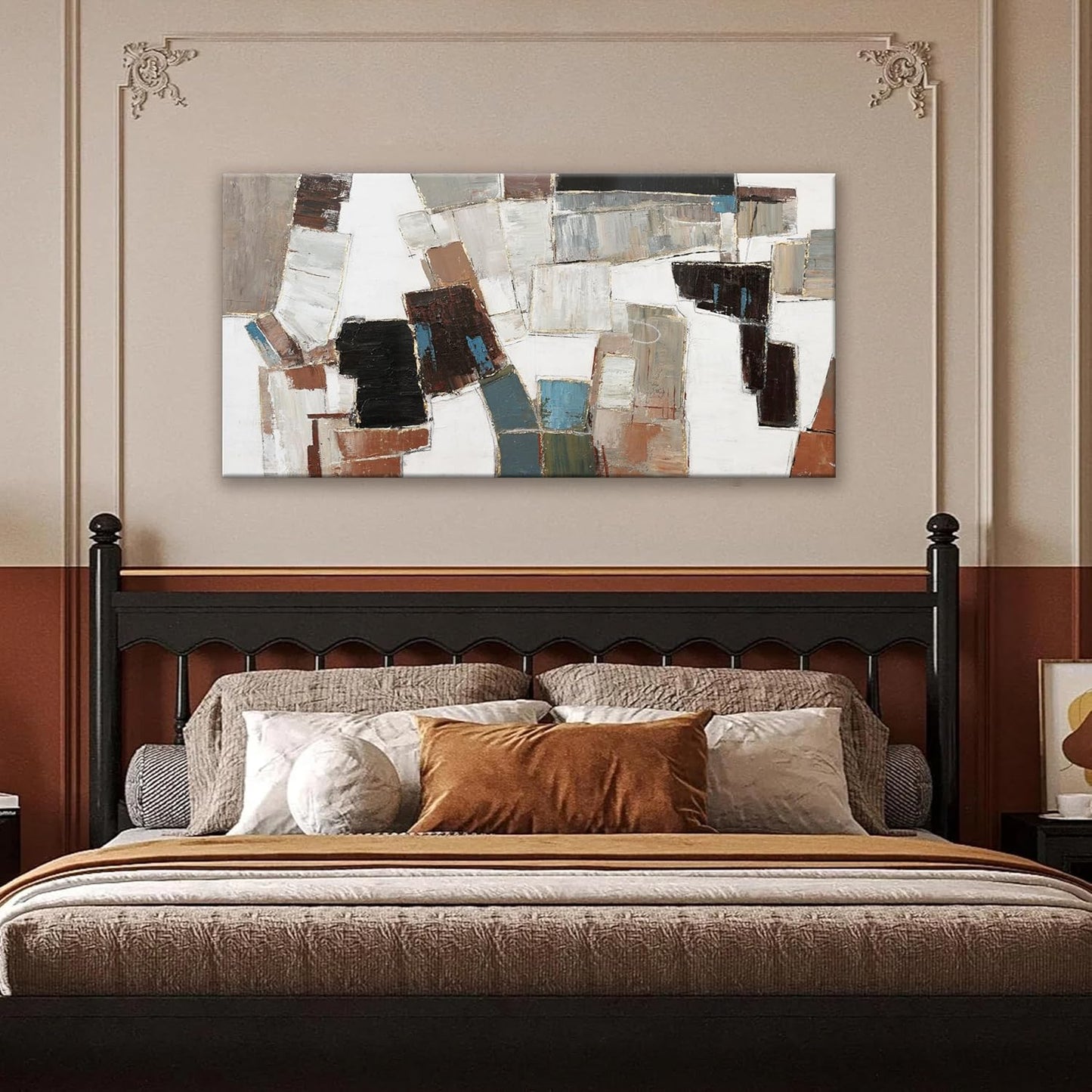 Dimpaga Abstract Canvas Wall Art Modern Wall Art Decor Pictures Wall Decor Minimalist Geometric Line Artwork for Walls Textured Wall Art Prints 20"X40" For Room Living Room Bedroom Office Decor