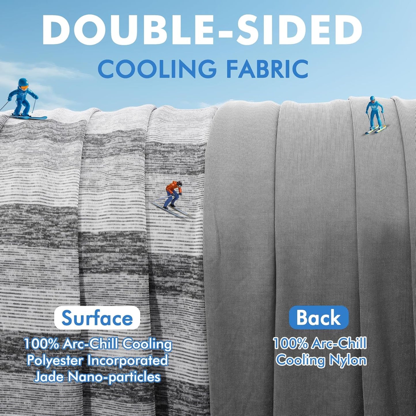 Marchpower Cooling Blanket for Hot Sleepers Twin Size, Double Sided Arc-Chill Cooling Fabric Q-Max>0.5, Cooling Blanekt for Hot Flashes and Night Sweats, Cool Blanekt Cold Blanket for Summer Grey