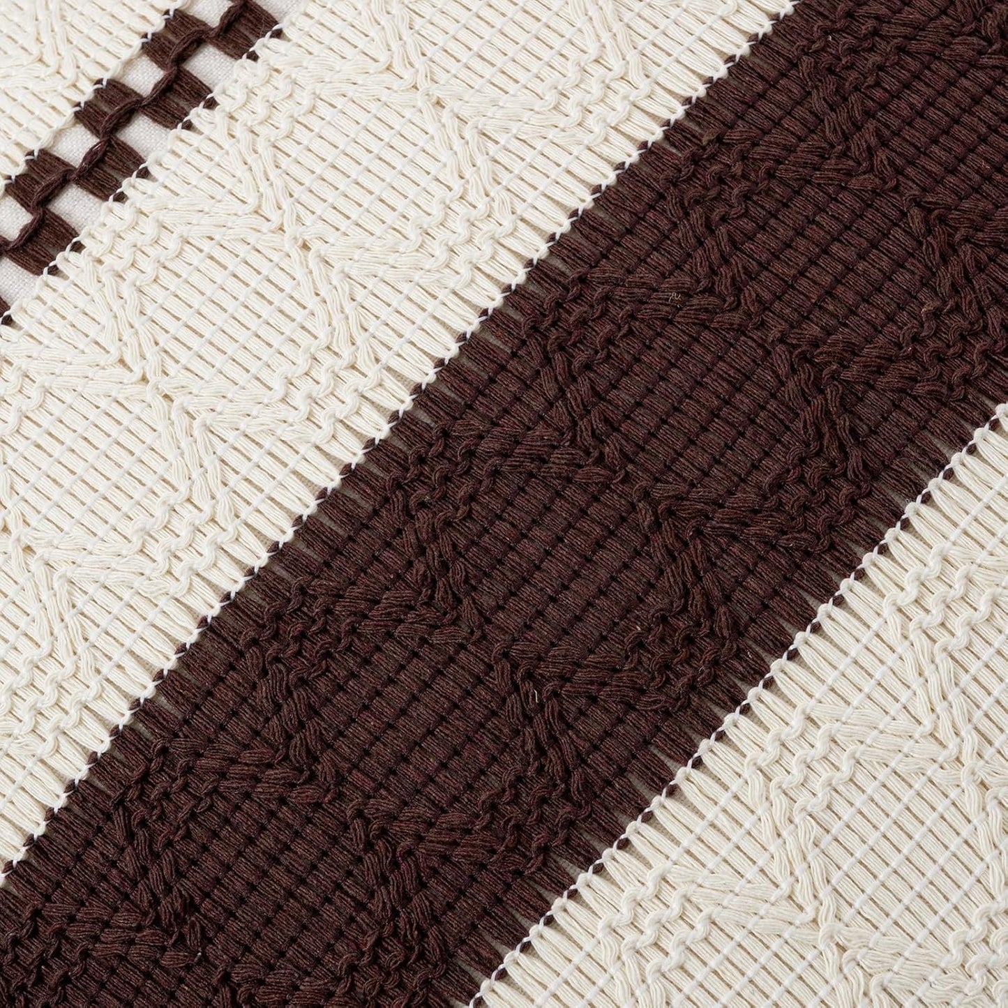 Fancy Homi Set of 2 Boho Brown Lumbar Decorative Throw Pillow Cover 12x20 Inch for Couch Bed Sofa Chair, Modern Organic Farmhouse Home Decor, Soft Cotton Cute Accent Rectangle Cushion Case