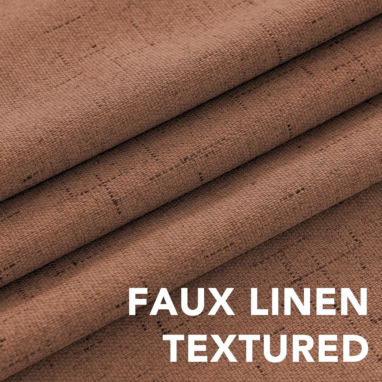 H.VERSAILTEX 100% Blackout Curtains for Bedroom Thermal Insulated Linen Textured Curtains Heat and Full Light Blocking Drapes Living Room Curtains 2 Panel Sets, Washed Spice, 52x54 Inch