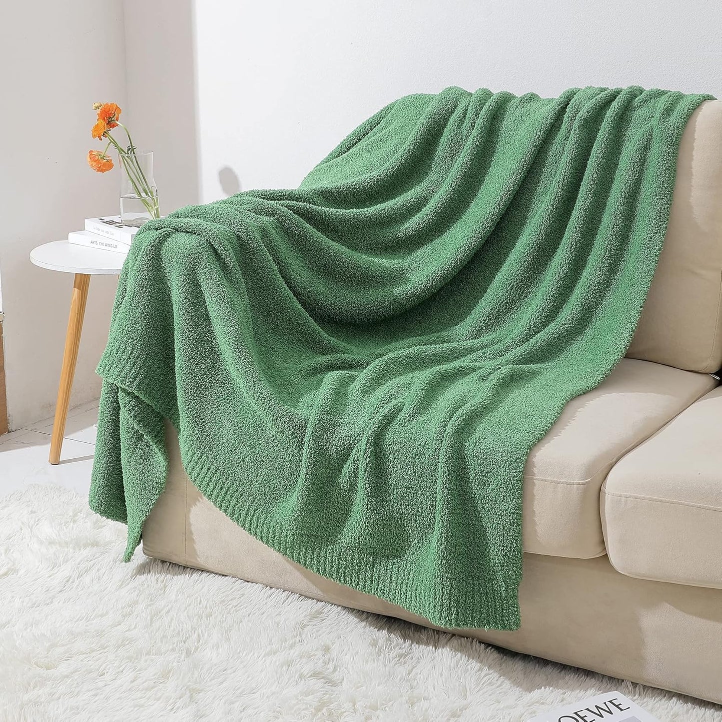 bearberry Super Soft Fluffy Throw Blanket Lightweight Cozy Warm Throw Blankets for Couch Bed Sofa All Season (Avocado Green, 40”x50”)