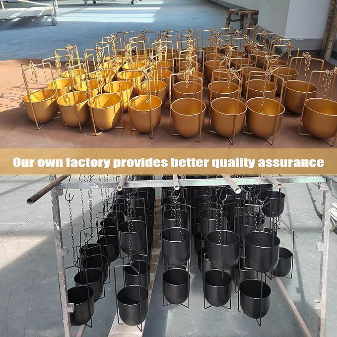 Metal Plant Hanger,Hanging Planters Indoor Hanging Flower Pots (Gold)…