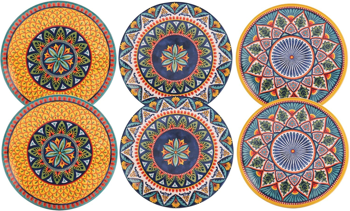 Bico Havana Appetizer Plates Set of 6, 6 Inch Small Ceramic Dessert Plates for Snacks, Salad, Tablescape, Microwave and Dishwasher Safe, Gift for Housewarming and Thanksgiving