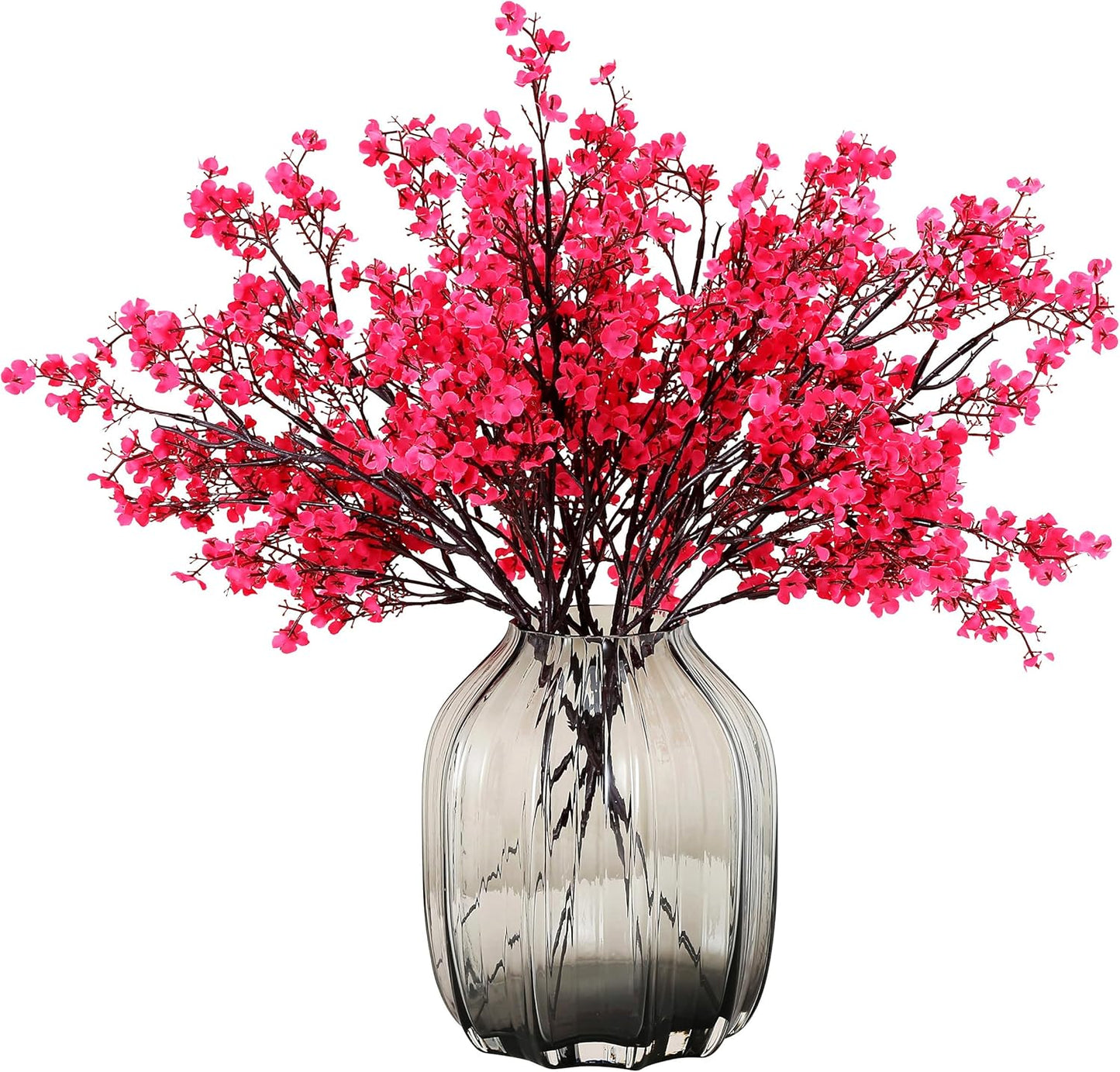 JAKY-Global 6pcs Babys Breath Artificial Flowers Gypsophila Bouquet Bulk Fake Spring Silk Small Flowers Real Touch Faux Floral for Home Bedroom Kitchen Garden Wedding Christmas Party DIY Decor (Rose)