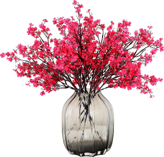 JAKY-Global 6pcs Babys Breath Artificial Flowers Gypsophila Bouquet Bulk Fake Spring Silk Small Flowers Real Touch Faux Floral for Home Bedroom Kitchen Garden Wedding Christmas Party DIY Decor (Rose)