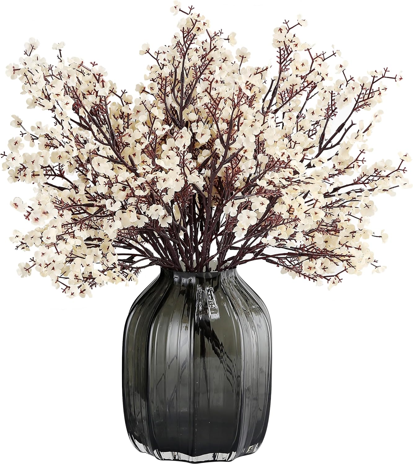 JAKY-Global Babys Breath Fabric Cloth Artificial Flowers 12 Bundle European Fake Silk Plants Decor Wedding Party Decoration Bouquets Real Touch DIY Home Garden (Champagne-12 pcs)