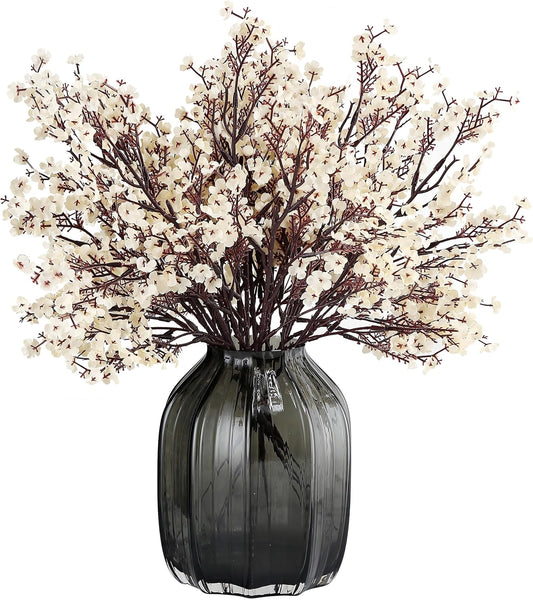 JAKY-Global Babys Breath Fabric Cloth Artificial Flowers 12 Bundle European Fake Silk Plants Decor Wedding Party Decoration Bouquets Real Touch DIY Home Garden (Champagne-12 pcs)