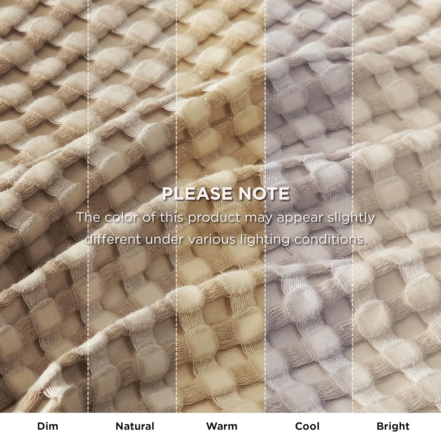 Bedsure Cooling Cotton Waffle Oversized King Blanket - Lightweight Breathable Blankets Rayon Derived from Bamboo for Hot Sleepers, Luxury Throws for Bed and Sofa, Taupe, 120x96 Inches