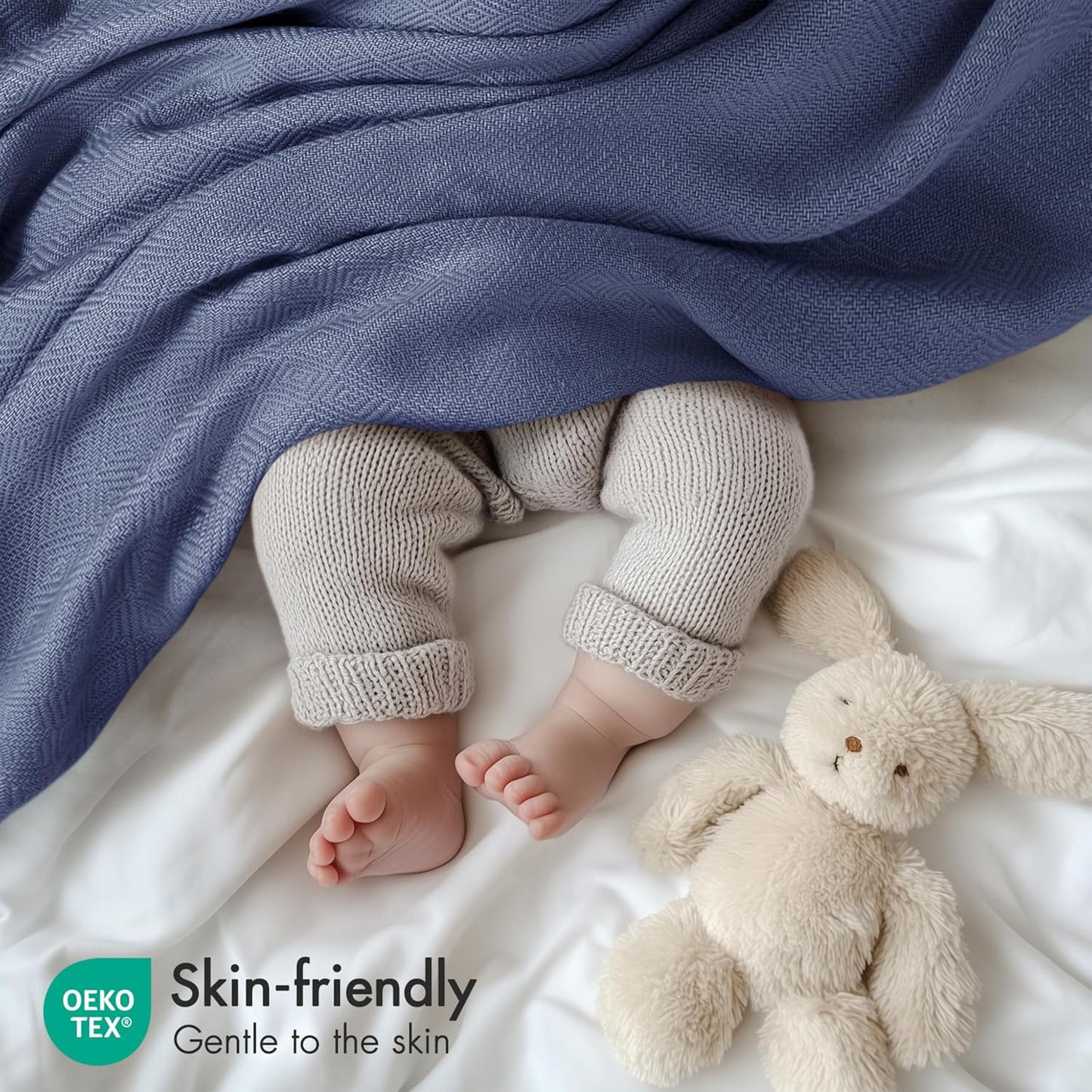 Madison Park King Size Blanket, 70% Rayon Bamboo-Based, 30% Cotton, Breathable for Hot Sleepers Menopause, Ultra Soft and Snag-Resistant, Summer Blanket for Bed or Couch, King 108"x90", Navy