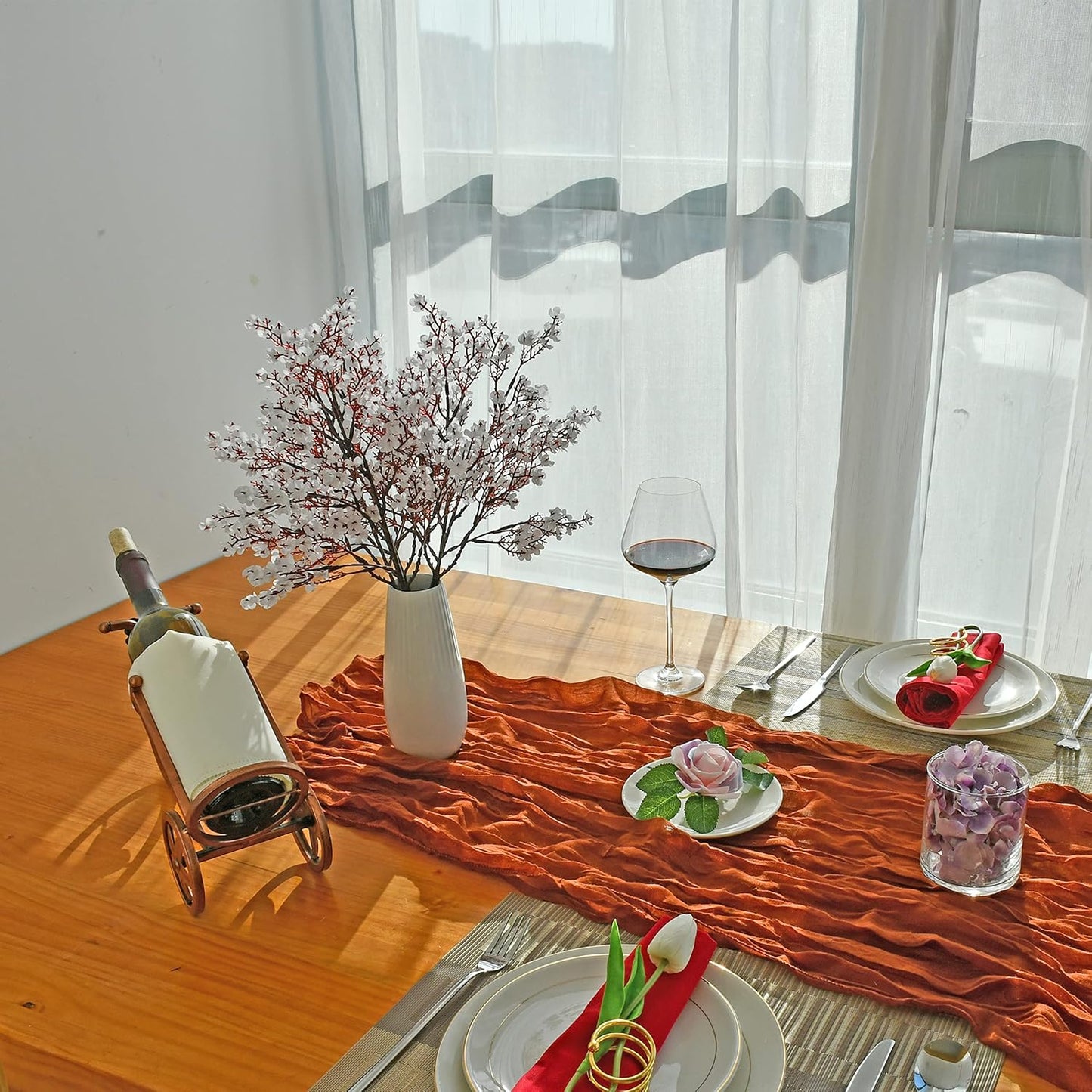 Mandy's White Artificial Baby’s Breath Flowers 6 Bundles Silk Gypsophila with Bendable Stems for Fall Centerpiece Wedding Decor and Table Arrangements