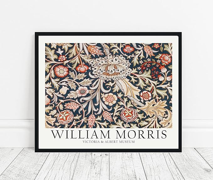 William Morris Colorful Flowers Wall Art Poster Prints, Famous Artist Patterns, Vintage Flowers Decor Artwork, Tapestry Historic Cultural Illustrations Fine Art, Colorful for Living Room, Bedroom,