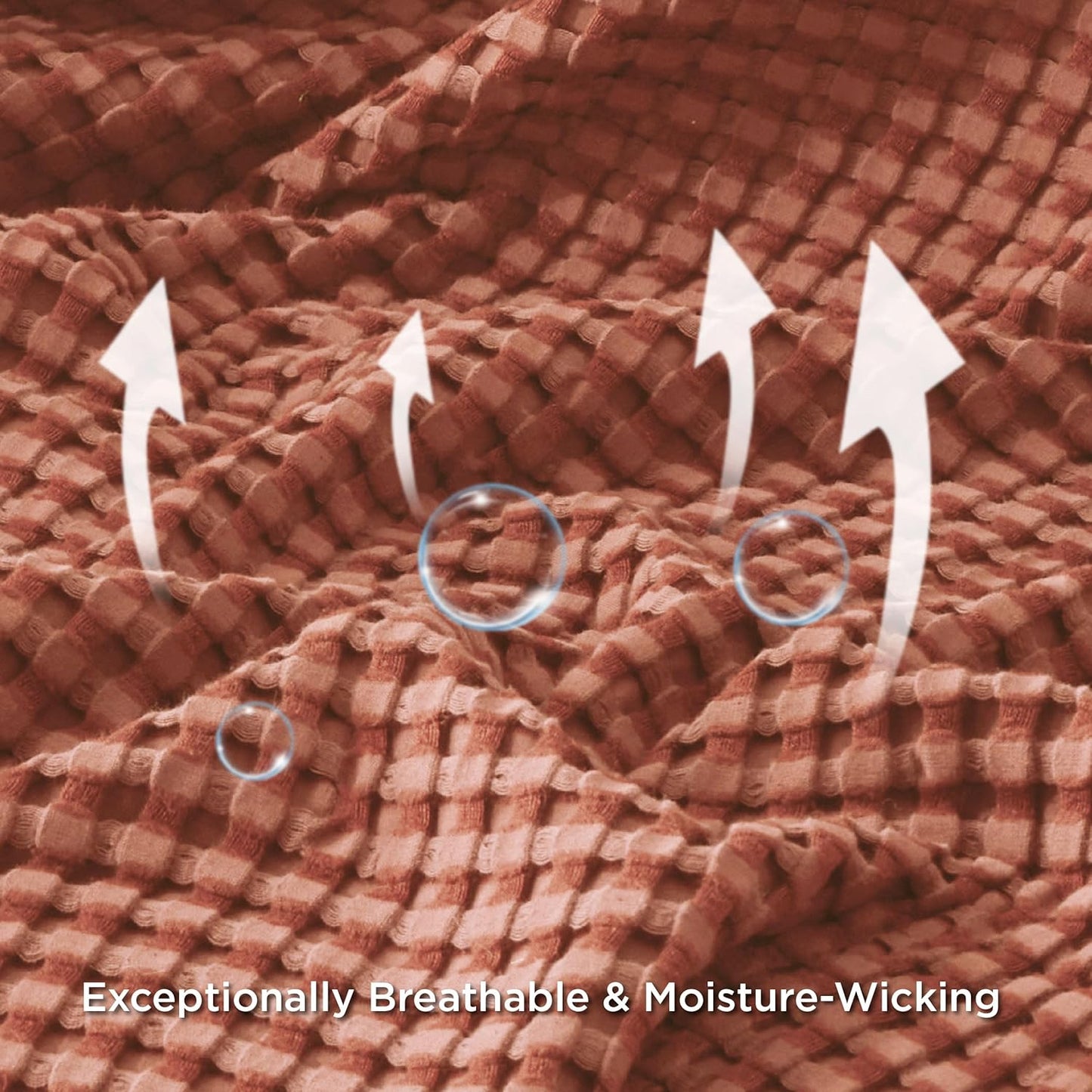 Bedsure Cooling Cotton Waffle Oversized King Blanket - Lightweight Breathable Rayon Derived from Bamboo for Hot Sleepers, Luxury Throws for Bed and Sofa, 120x96 Inches