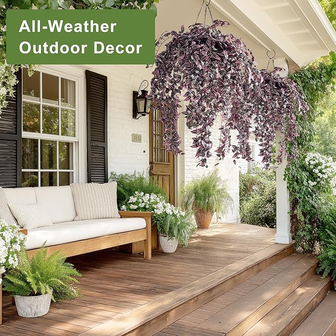 4PCS Fake Plants Decor,Artificial Watermelon Vine for Home Decor Indoor,Fake Ivy Plants Realistic Faux Plants Indoor for Home Living Room Bedroom Office Decoration