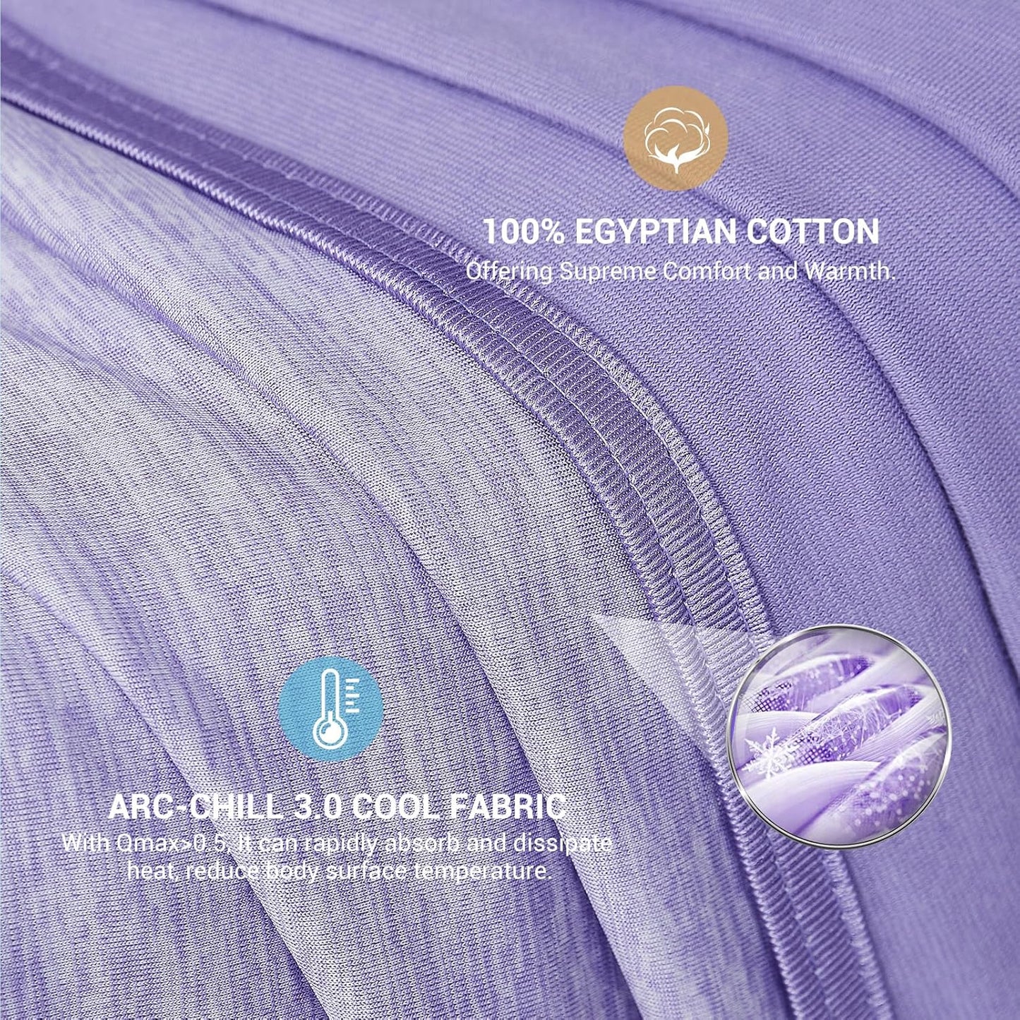 Elegear Revolutionary Cooling Blanket Queen Absorbs Heat to Keep Body Cool for Night Sweats, Arc-Chill 3.0 Cool Fiber Q-Max>0.5 for Hot Sleepers, Lightweight Summer Cold Blankets for Sleeping, Purple