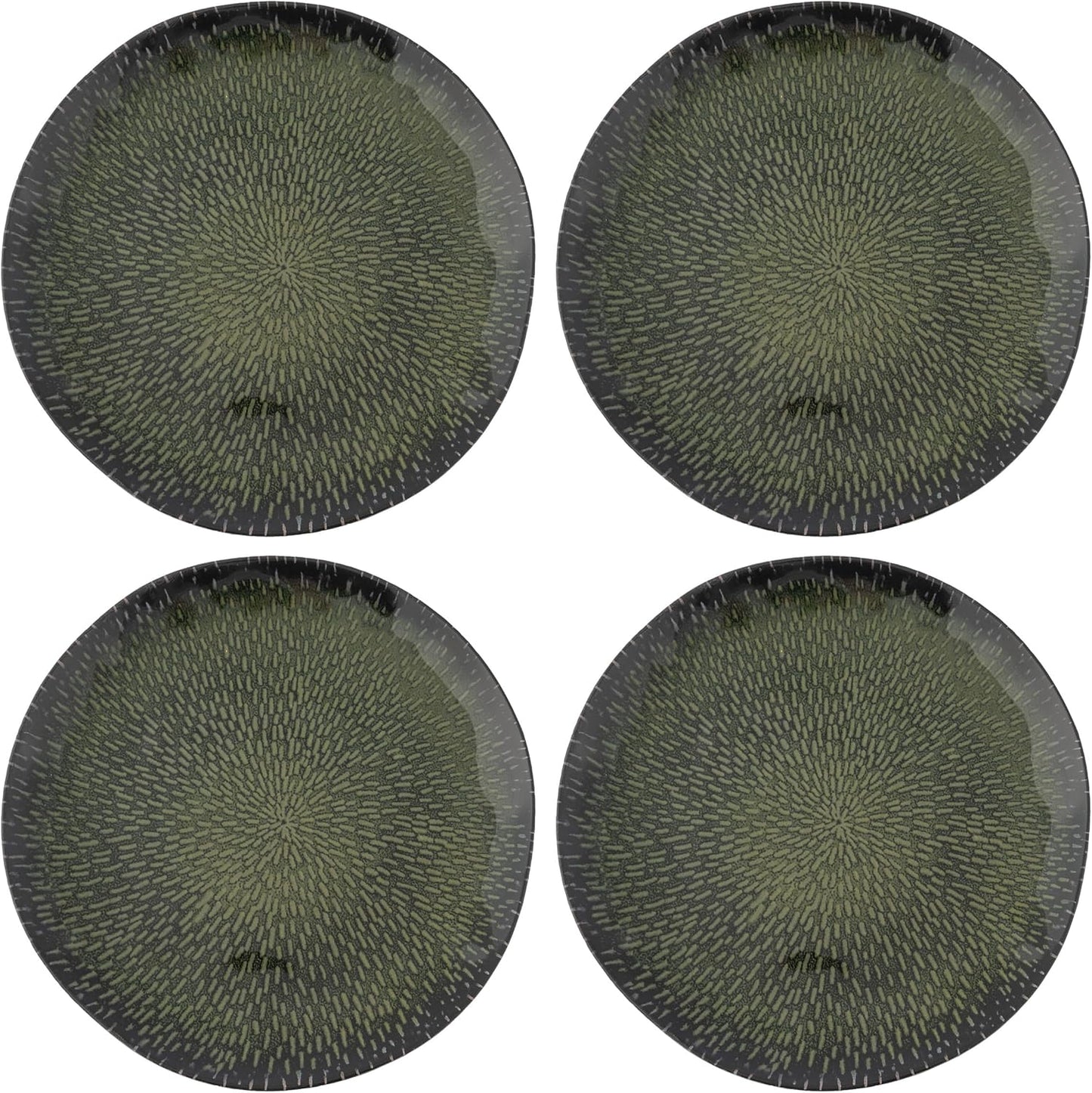 Karma, 10.75 inches Melamine Dinner Plates Set of 4, Reusable Dishwasher Safe Plates for Outdoor and Indoor, Evergreen