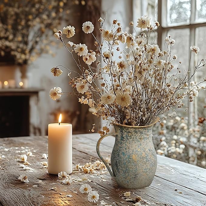 BIG FORTUNE Decorative Pitcher Vase Large Rustic Farmhouse Vase for Flowers Vintage Metal Milk Jug Vintage Decorative Pitcher Kitchen Decorations